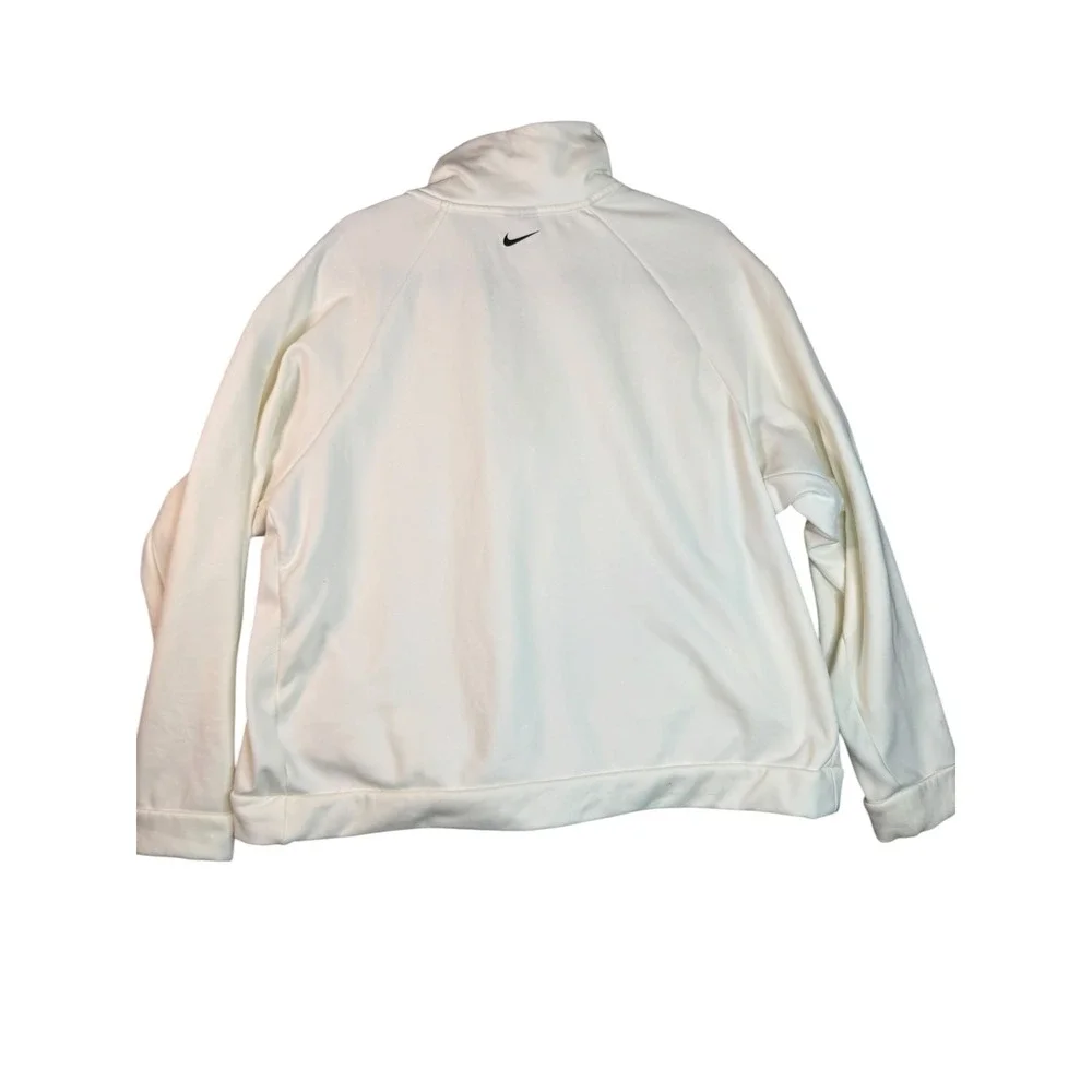 Nike Womens Sail White Quarter Zip Pullover Logo Tape Fleece Sweatshirt XL